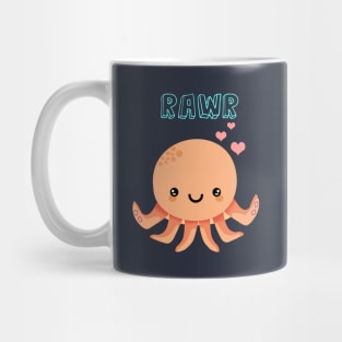 Cute Kawaii Baby Octopus Rawr Mug